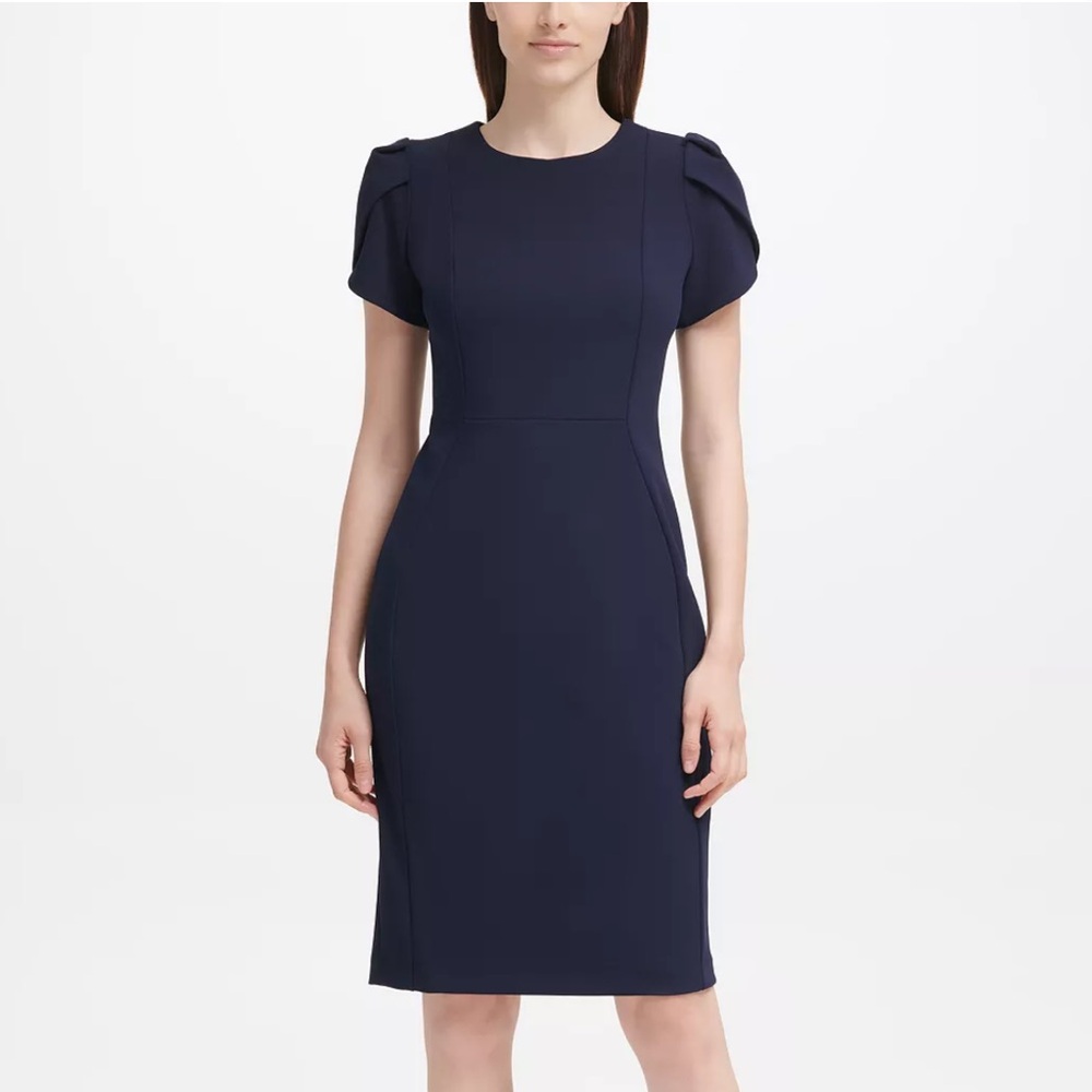 Calvin Klein Tulip sleeve sheath dress